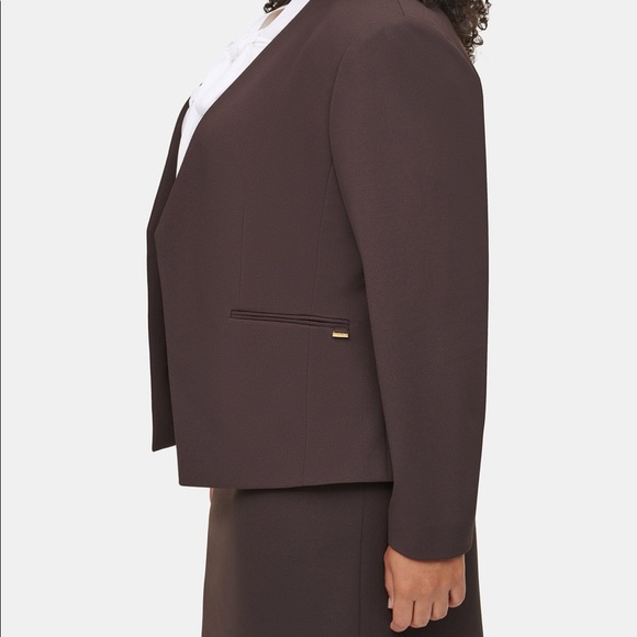 Calvin Klein Plus Size Asymmetrical Suit Jacket - Picture 2 of 5